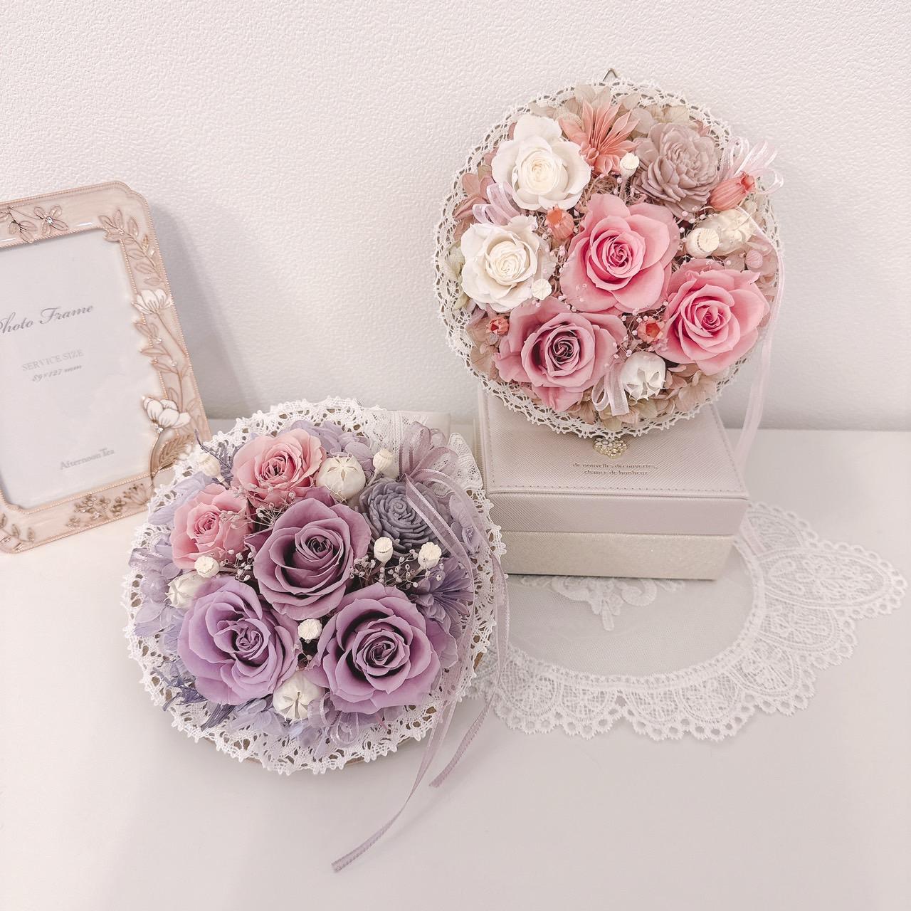 くすみカラー 壁掛け ピンク パープル バラ プリザーブドフラワー アレンジ 新築 出産 誕生日 長寿祝 ギフト 母の日